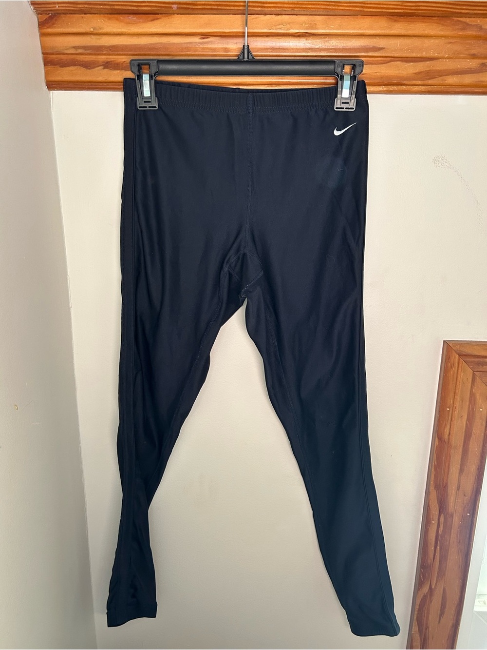 Nike Black Athletic Leggings with White Swoosh
